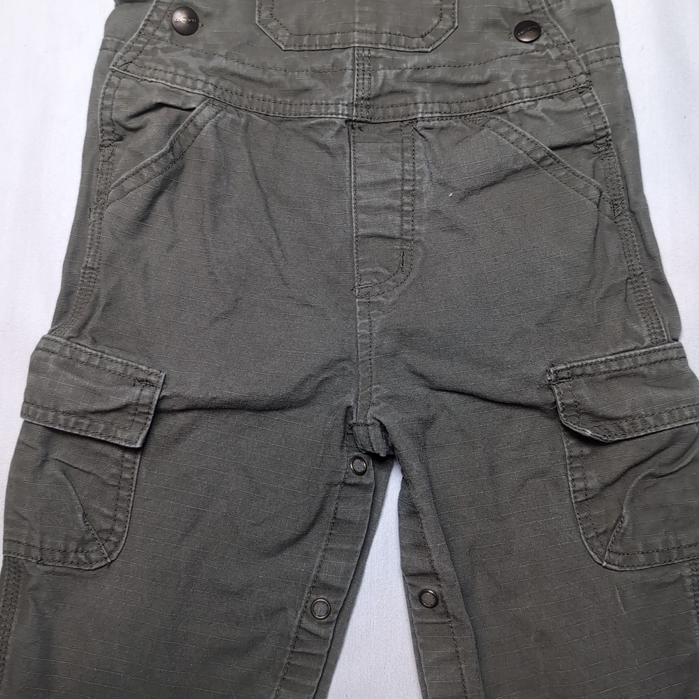 Carhartt Kids Overalls in Olive Green - Picture 3 of 9